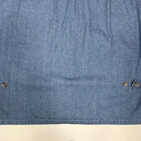 Vintage Christopher & Banks Womens Size M Blue Denim Snowman Crop Shirt Jacket - Picture 9 of 11